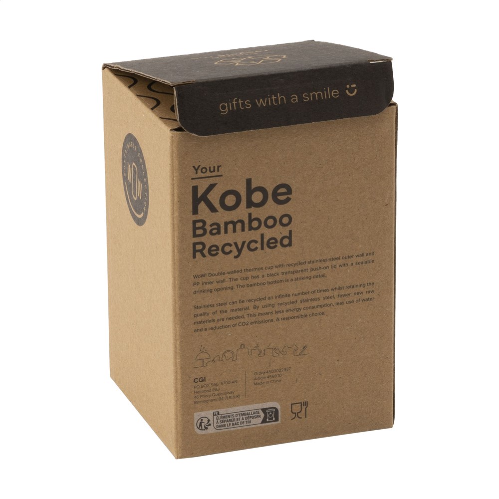 Kobe Bamboo RCS Recycled Steel 350 ml coffee cup