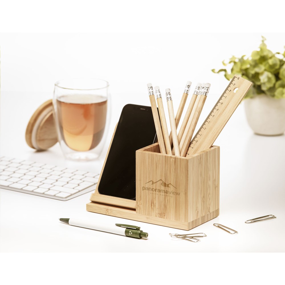 Bamboo Boss 15W charger/pen holder